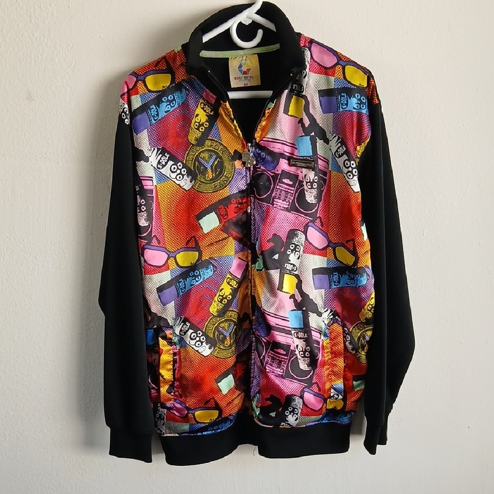 South Pole Mens  Color Explosion Graffiti Spray  Track Jacket Sz M Y2K